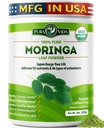 PURA VIDA MORINGA Powder Organic Single Origin - Premium 100% Leaf Powder, USDA Organic Moringa Oleifera, Moringa Leaf Powder - Perfect pentru Smoothies & Rețete. 8 oz.