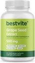 Extract de semințe de struguri BESTVITE 500mg (120 capsule vegetariene) - fără Steare - standardizate la 95% polifenoli