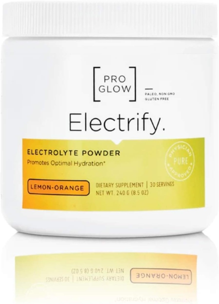 Lămâie-portocaliu supliment de înlocuire Electrolit pulbere cu Stevia pentru hidratare - ProGlow Electrify (30 Servings)