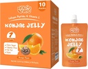 Konjac Jelly Pouch Drinkable Orange Flavor, Calorii scazute (7 Kcal), 10 Packs, Gluten Free, Keto, Sugar Free, Low Carb, Vitamina C Sanatos fructe gustari, Cadou de vacanta