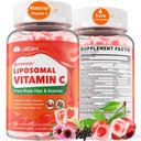 Vitamina lipozomala naturala C 1000 mg Gummie pentru adulti si copii 9+, Vitamina C masticabila C w/ 11mg Zinc, D3, Elderberry, Echinacea, , Bioflavonoid, Immune Support, Whole Food VIT C din fructe, Zahăr gratuit