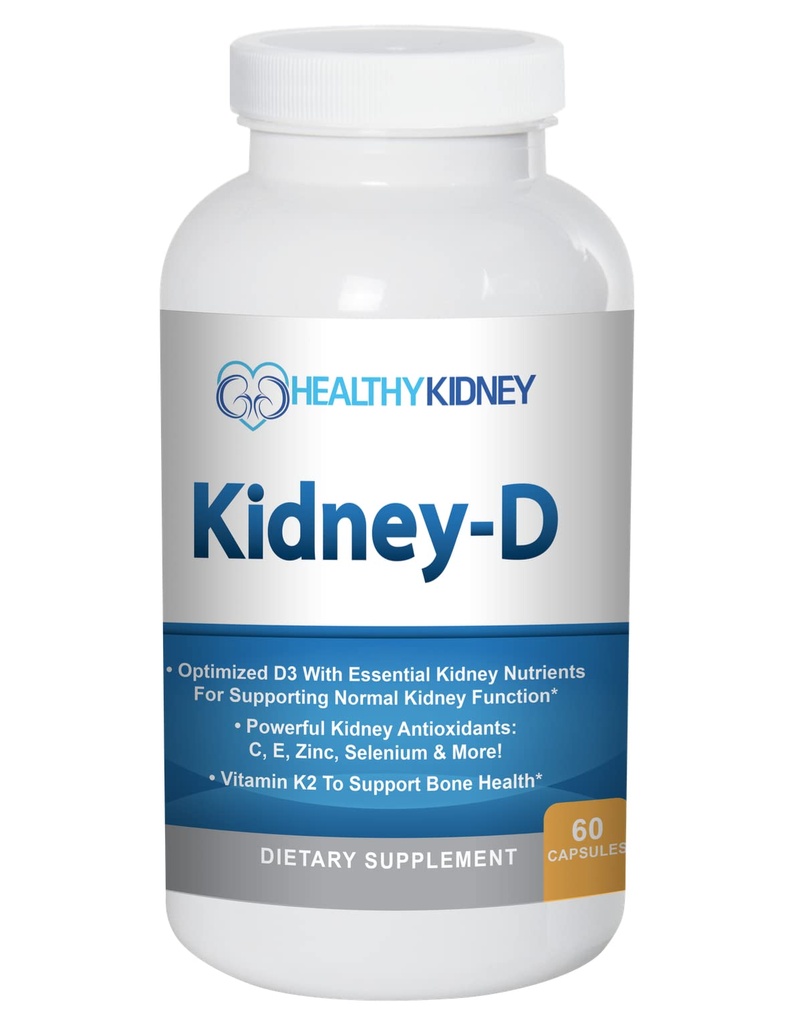 Rinichi-D Supliment renal. Vitamina D optimizată pentru suport renal. Vitamina D3 și 7 Vitamine renale și Nutrienți concepute pentru sănătatea rinichilor și mai mult
