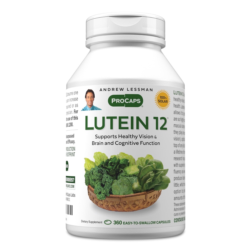 ANDREW LESHMAN Lutein 12 mg - 360 Softgels - Nivele ultra-înalte de luteină. Puternic anti-oxidant Carotenoid. Susţine sănătatea ochilor şi promovează o viziune sănătoasă şi pielea.