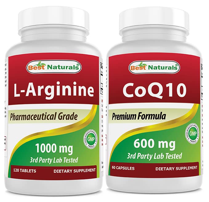 Cele mai bune naturale L-Arginină 1000 mg & CoQ10 600 mg