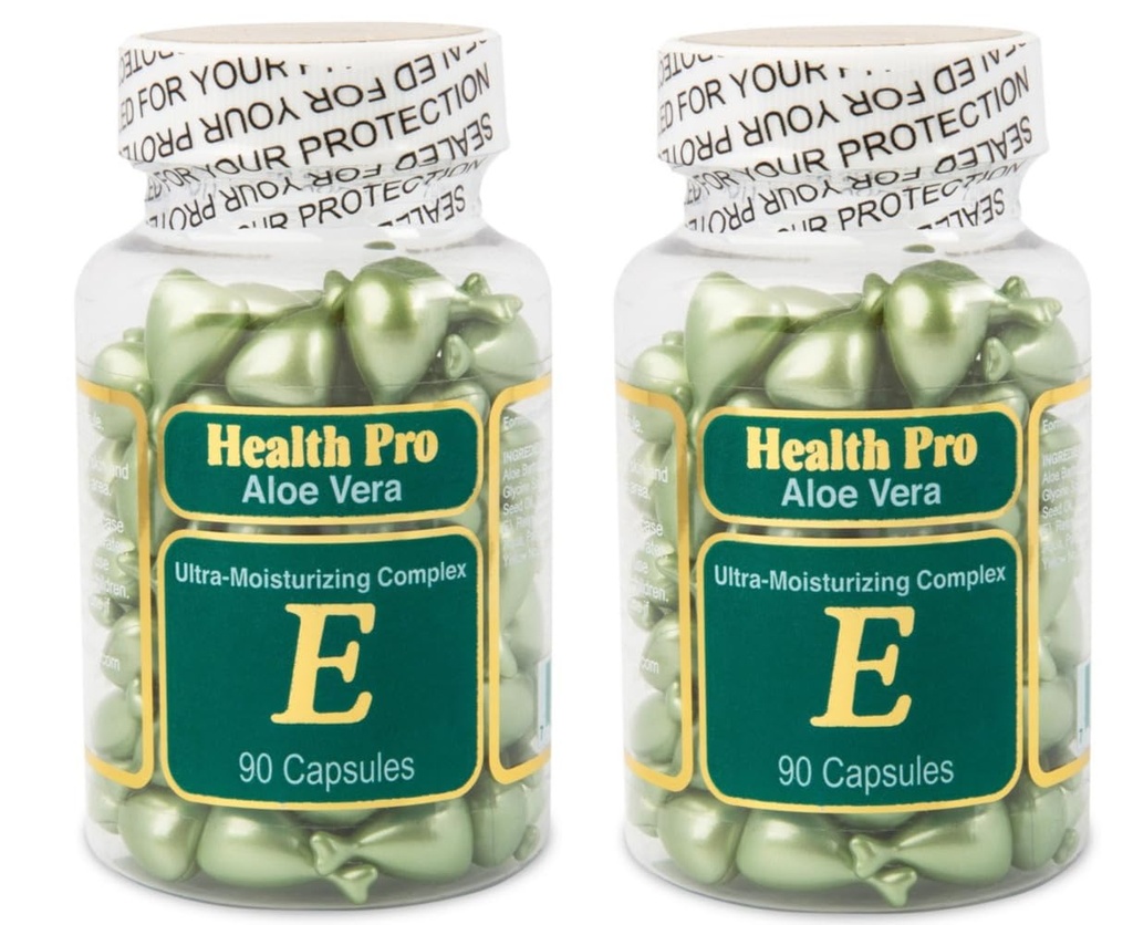 Vitamina E Ulei de piele Aloe Vera, 90 Softgels (Pachet de 2)