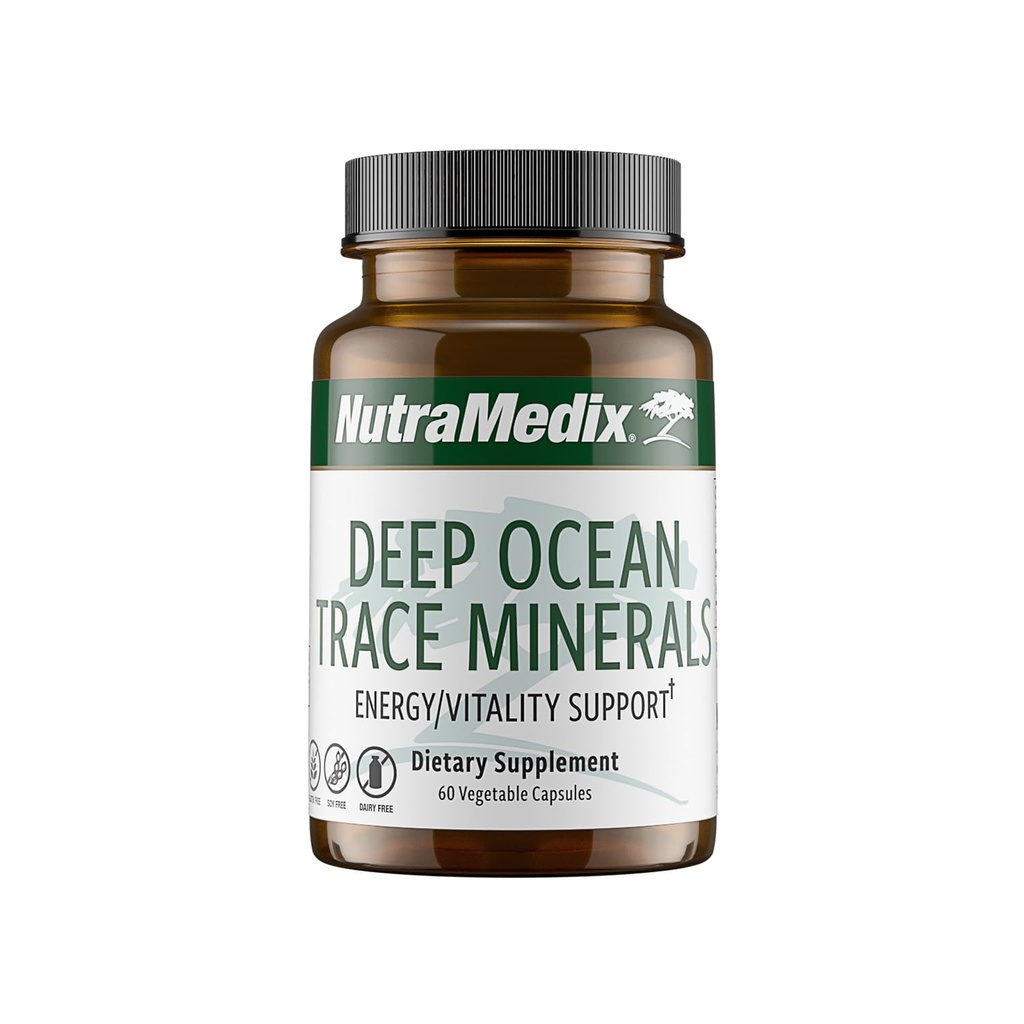 NutraMedix Deep Ocean Trace Minerale 1000mg - Suplimente minerale și energetice - Magneziu, Zinc, Potasiu, Bor, Fosfor și Mangan - Suport electrolitic (60 capsule)