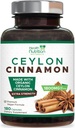 Ceylon Scorțișoară capsule 1800mg - Certified Organic Ceylon Scorțișoară pulbere Supliment, îmbuteliat în Statele Unite ale Americii, Extra Putere Energie & pastile de suport cardiac, non-GMO & Gluten gratuit, Zahăr fără - 180 capsule