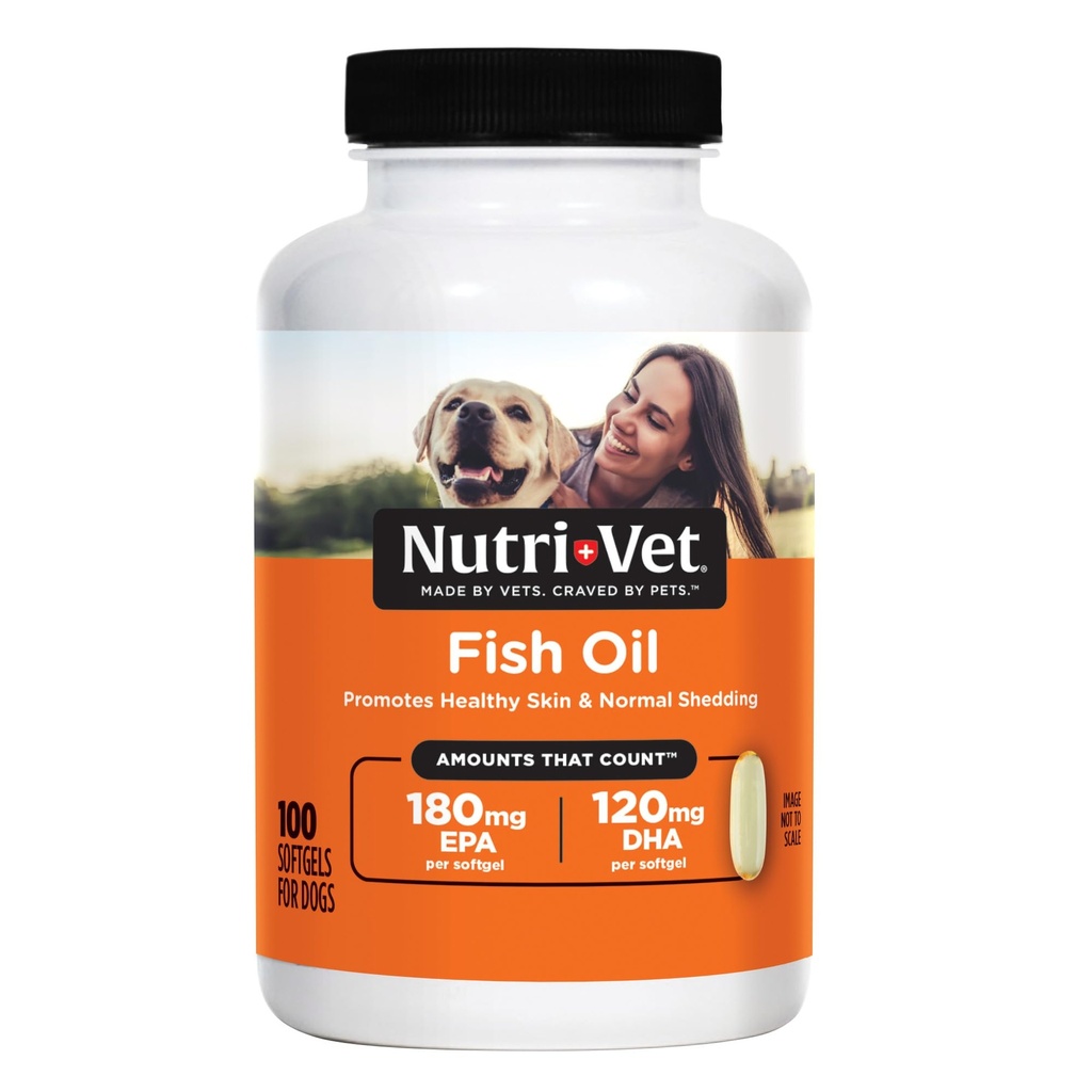 Nutri-Vet supliment de ulei de pește pentru câini, Omega 3, ulei de pește pentru câini, Provizii pentru animale de companie, Vitamine de companie și suplimente, EPA DHA Formula, Vitamine cățeluș, Shed Control, New Cățeluș esențiale, 100 Conte