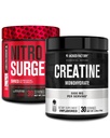 Fabrica Jacked NITROSURGE Shred Pre Workout Supliment (Cireașă Neagră, 30 Serviri) & Creatină Monohidrat pulbere (nearomat, 30 Serviri)