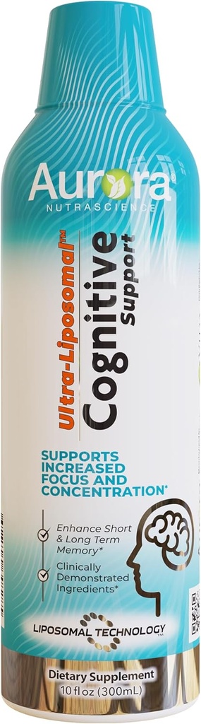 Aurora Nutrascience Magneziu Ultra-Liposomal L-Treonat pentru Suport Cognitiv si Concentrare crescuta, Struguri, 30 Serviri, 10 fl oz