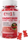 Magneziu Glycinate Gummies,Magnesium Potasiu Supliment cu Taurate, Malate, Vitamine D, C, B6, Calciu,Body Support,Raspberry Magneziu Gummies pentru adulți & Kids