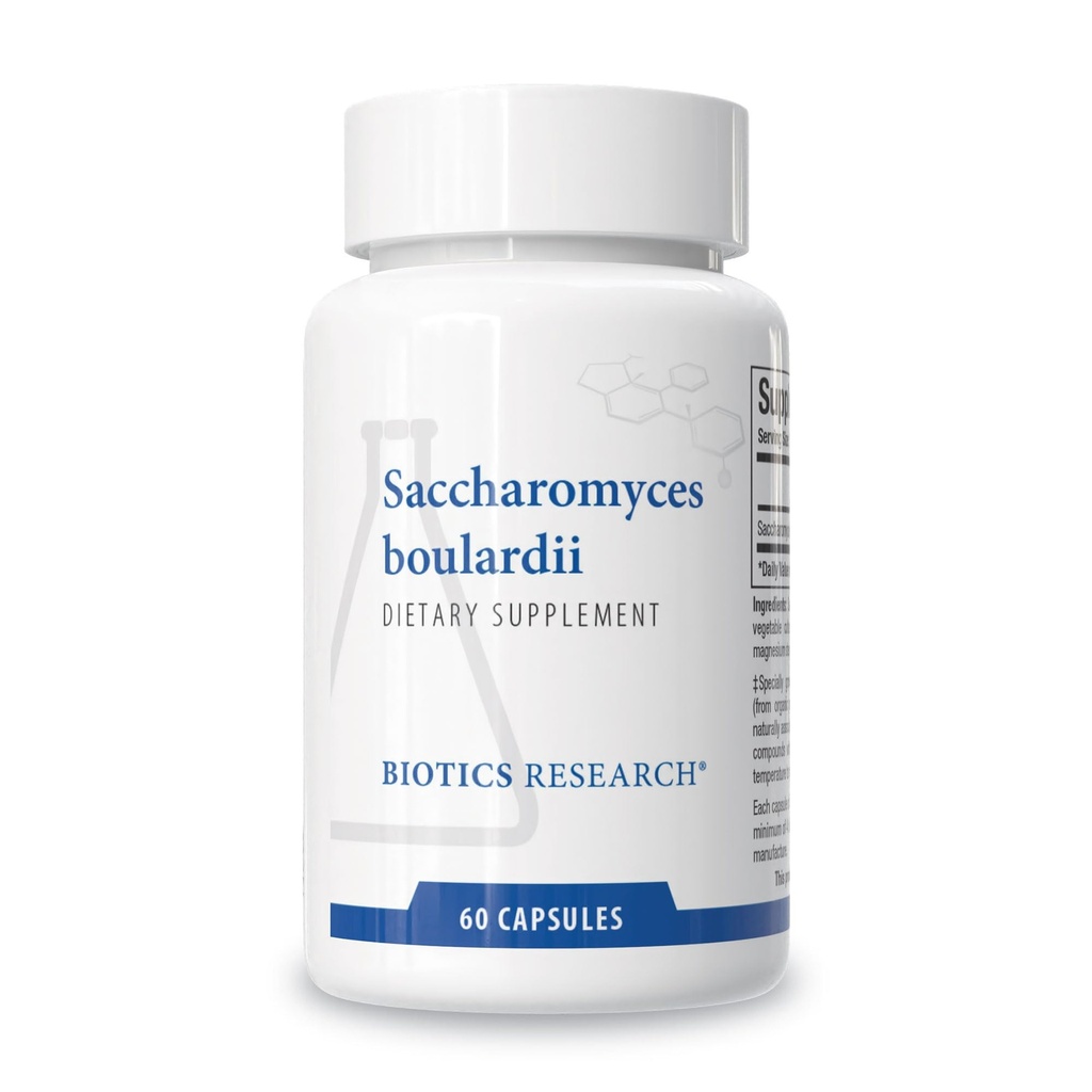 Biotice Cercetare Saccharomyces boulardii Probiotice Supliment - 235 mg/Serving- Suportă GI Sănătate echilibru microbial, răspunsuri imune sănătoase și cale de cale - lactate-free, temperatură-stabil - 60 capsule