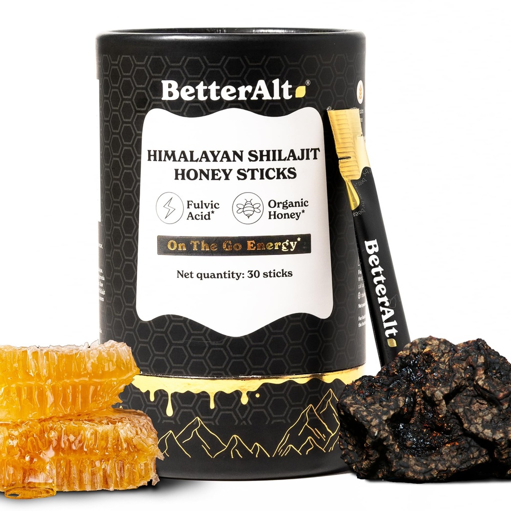 Mai bine Alt Pure Himalayan Shilaj Sticks cu miere organică, Saffron 