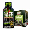 Vitamina energie Workout+ Extra Putere Energie Shot Sour Apple 24 Pack, 260 mg Natural Cafeina, Pre-Workout, B-Vitamins, Minerale, Endurance & Performance, Zero Sugar, Gluten-Free, Vegan, 1.93 fl oz