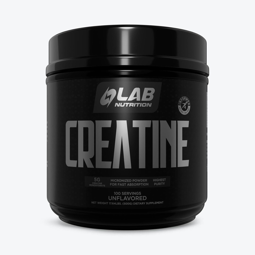 Lab Nutriție Creatină Monohidrat Pulbere Micronizată 500G, 5000mg Per Serv (5g) Keto Friendly, Micronized Creatin Monohidrat, 100 Servings, 17.64 Ounces, Unflavored