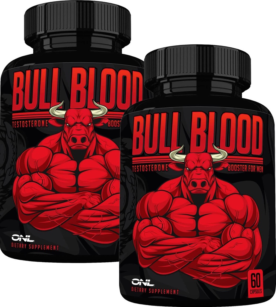ONL Bull Blood Testosteron Boosteron - potenta mare masculină Consolidarea supliment testosteron pentru rezistență și rezistență - Test Booster cu rădăcină Maca, Horny Goat buruieni și Tongkat Ali - 120 capsule (2-Pack)