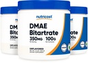 Nutricost Pure DMAE-Bitartrat pulbere 100G (3 flacoane)