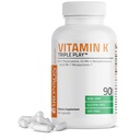 Bronson Vitamina K Triple Play (Vitamina K2 MK7 / Vitamina K2 MK4 / Vitamina K1) Complex complet de spectru Vitamina K Supliment, 90 capsule
