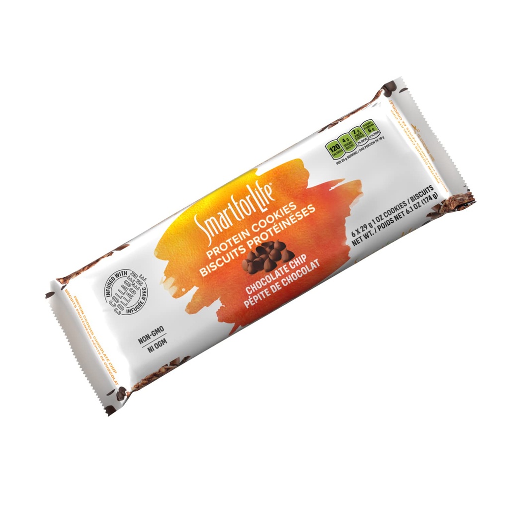 Smart for Life Chocolate Chip Proteine cookie-uri - mare proteine Cookie Diet - 6 Conte - Masa de inlocuire - On-the-Go Snack - Low Sugar Calories Super High Fiber Cookie- Proteine Snack