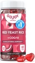 Zahăr-liber Red Yeast Rice cu CoQ10 Gume - Suplimente de colesterol cu Red Rice Drojdie 1000 mg. - Complex Cholesterol Gummies - Vegan, Non-GMO, Gluten-Free & Citrinin-Free Supliment