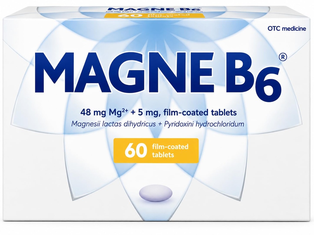 Sanofi Magne B6 Magneziu şi comprimate filmate cu piridoxină, 60 Count