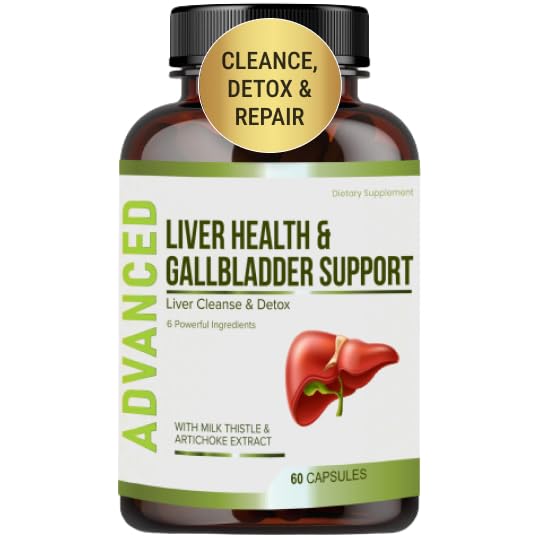 Ficat de sănătate Formula și Gallbladder Suport-Liver Cleanse Detox & Reparații pentru a sprijini Reînnoirea ficatului cu extract de Anghinare, Milk Thistle, Dandelion Leaf. Suplimente de dezintoxicare pentru ficat.