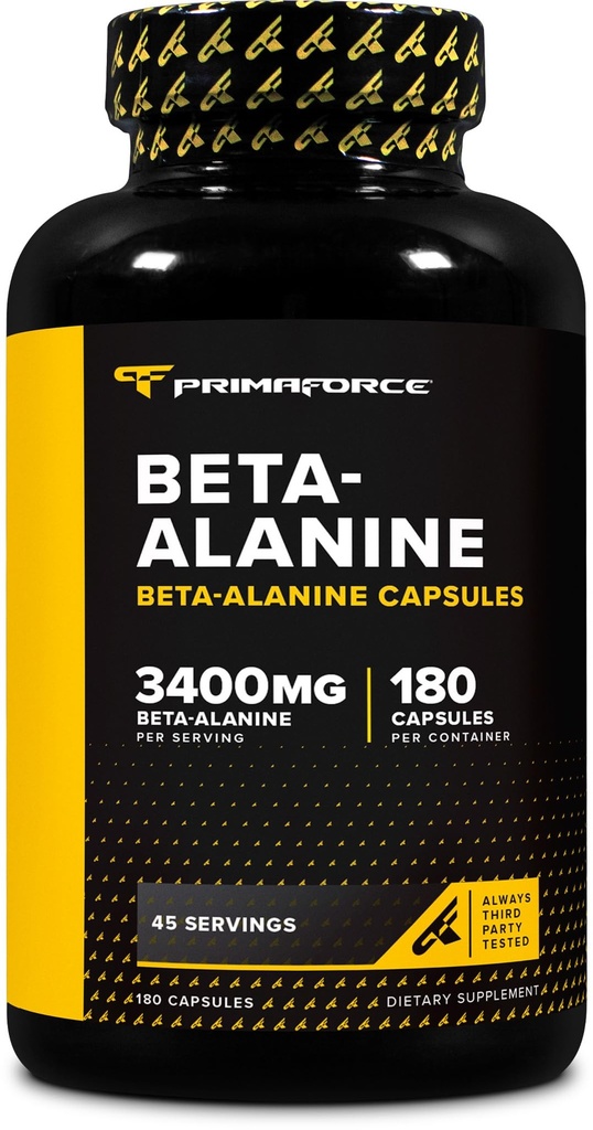 Capsulele beta Alanine Primaforce 3,400 mg, 180 capsule (45 Servings) - Supliment beta-alanină potent