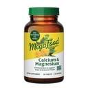 Mega Food Calciu Magneziu Supliment - Susţine Bone Health & Heart Health - Magneziu Calciu Suplimente pentru femei şi bărbaţi - Non-GMO - 60 comprimate (20 Serviri)