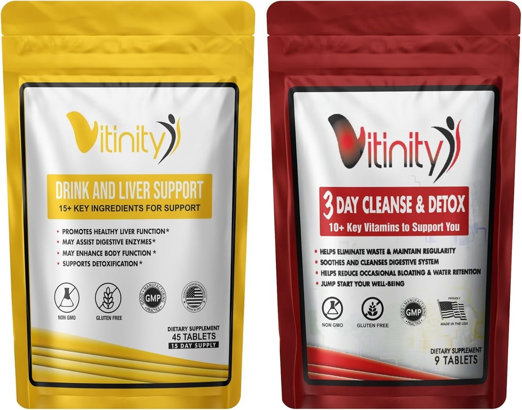 Anti-Drink Liver Cleanse Suplimente,25+Key Ingredients-Craving Support,Liver Health,Kudzu,Milk-Thitle,Holy Basil,DHM Natural Cleanse,Gradual Reduction,Replenisher 30+9 Tabs (Drink-Cleanse Combo)