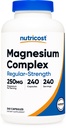 Nutricost Magneziu Complex 250mg, 240 capsule - Oxid de magneziu, citrat și glicinat - Gluten gratuit și non-GMO