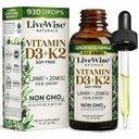 Vitamina D3 cu picături K2 lichid, toate naturale, non-GMO, 1208iu D3 și 25mcg K2 (mk7) per servire, Suport oasele tale, Sistemul imunitar și nivelurile de energie, cu sau fără ulei de mentă