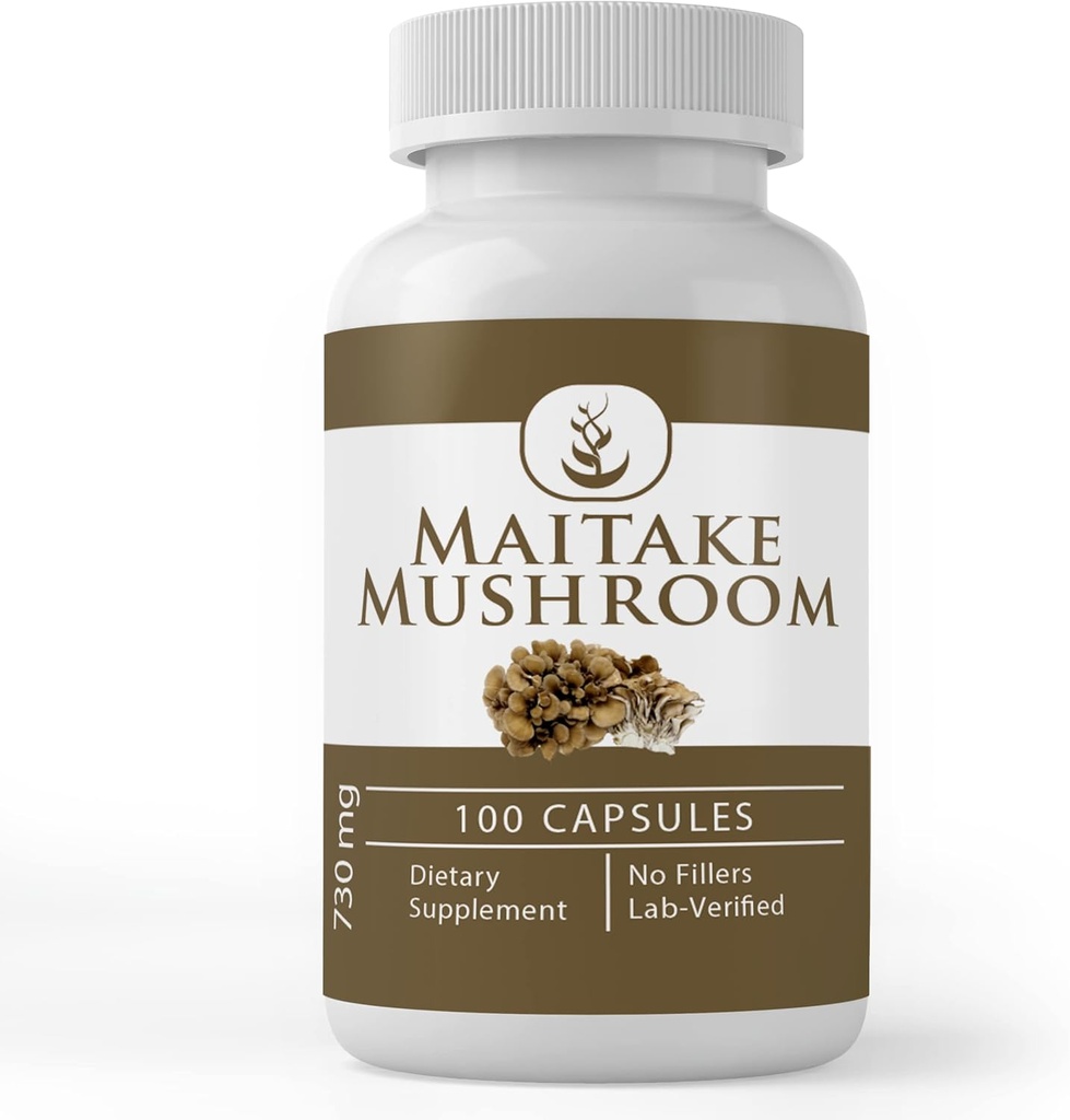 Ingrediente originale pure Extract de ciuperci Maitake, (100 capsule) întotdeauna pură, fără aditivi sau fillers, Lab verificat