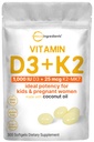 Micro Ingrediente Vitamina D3 1000 UI + K2 MK-7 25 mcg, 300 Softgels 