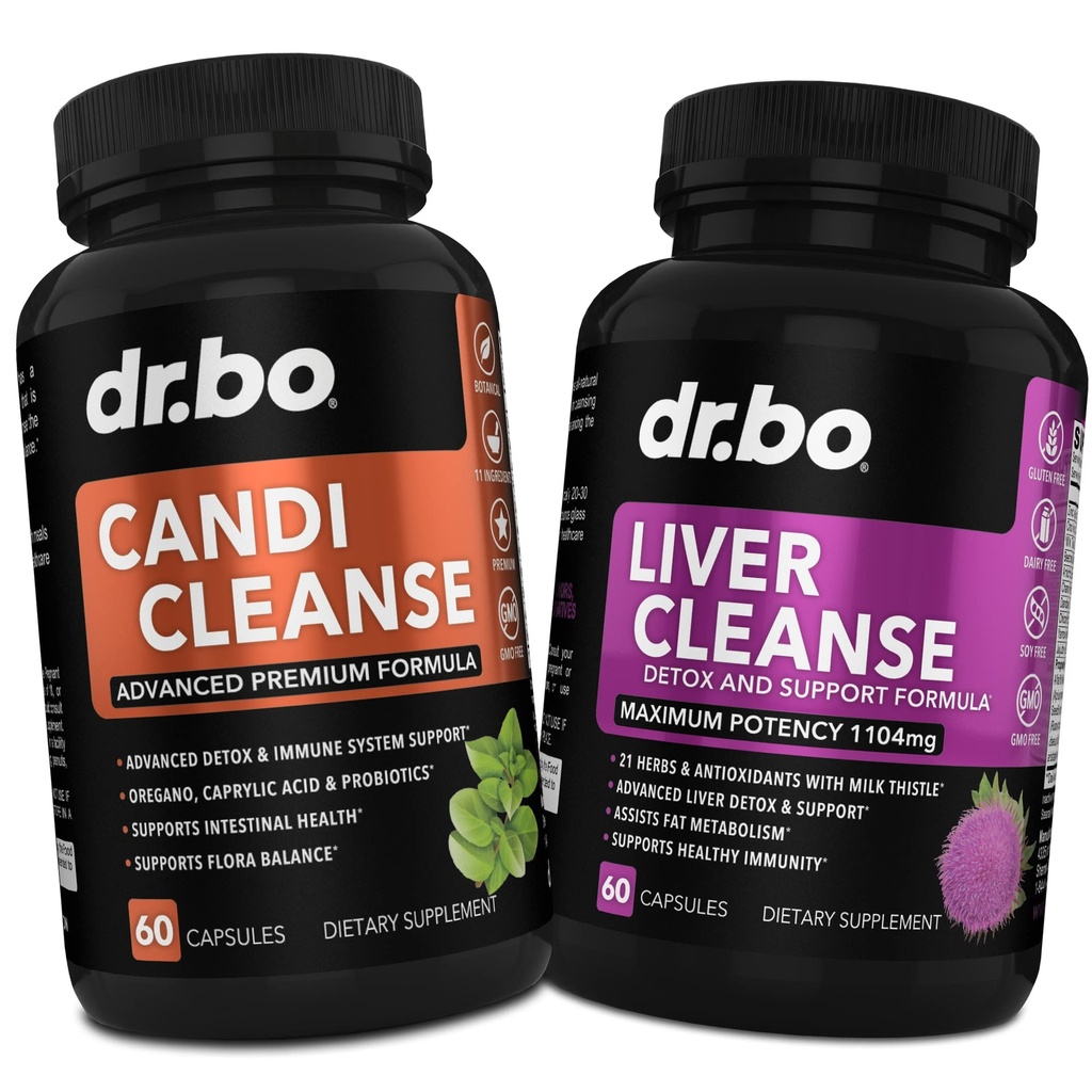 Candi Ficat Cleanse Supplement - Control echilibru Probiotic Complex Cleanser pentru femei si barbati - Oregano si capsule de acid caprilic, capsule de ingrijire vezica biliara & Milk Thistle Dandelion