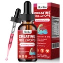 Creatine HCL Picături lichide pentru bărbați și femei, Creatine Hydrochloride cu L-Carnitină, L-Glutamină, BCAA, Vitamina B12 & B6 pentru creștere musculară și recuperare-Vegan, mixt aroma de aromă de Berry, 2 Fl Oz
