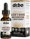 Lions Mane Ciuperca picaturi suplimentare - Organic Lion's Mane Ciuperca lichid pentru focus, Ceata Creier de sanatate Suplimente - Vegan Herbal Nervine Lei Organice Lions Supliment lichid Extract 1 oz
