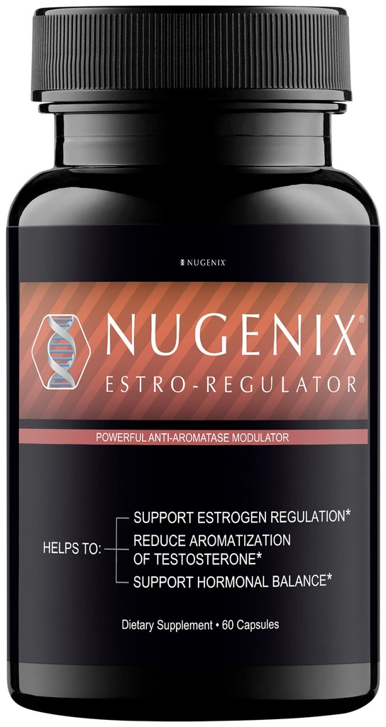 Nugenix Estro-Regulator - Suplimentul DIM, Blocator de estrogen pentru bărbaţi şi inhibitori de aromatază, Booster testosteron - 60 capsule
