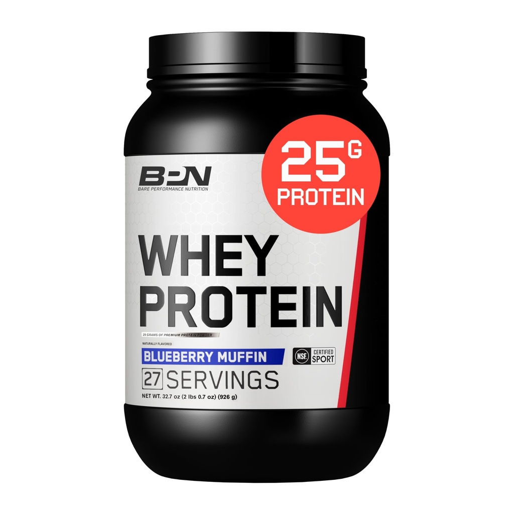 NUTRIŢIE DE PERFORMANŢĂ BARE, Blând de proteine de tip BPN Whey + Casein, Muffin de proteine, 25g Proteină per Serving Suporturi Recuperare musculară Lean, 27 Serviri, terţă parte testat