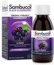 Sambucol Black Elderberry Syrup - Sambucus Elderberry Syrup, Black Elderberry Liquid, Immune Support, Elderberry Syrup pentru copii și adulți, Antioxidanți mari, Gluten Free - Formula originală, 4 Fl Oz