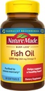 Natura făcut Burp mai puțin ulei de pește Omega 3 Suplimente, 1200 mg Softgels, EPA DHA Omega 3 Suplimente de ulei de pește pentru suport cardiac sănătos, 60 Softgels, 30 zile de aprovizionare