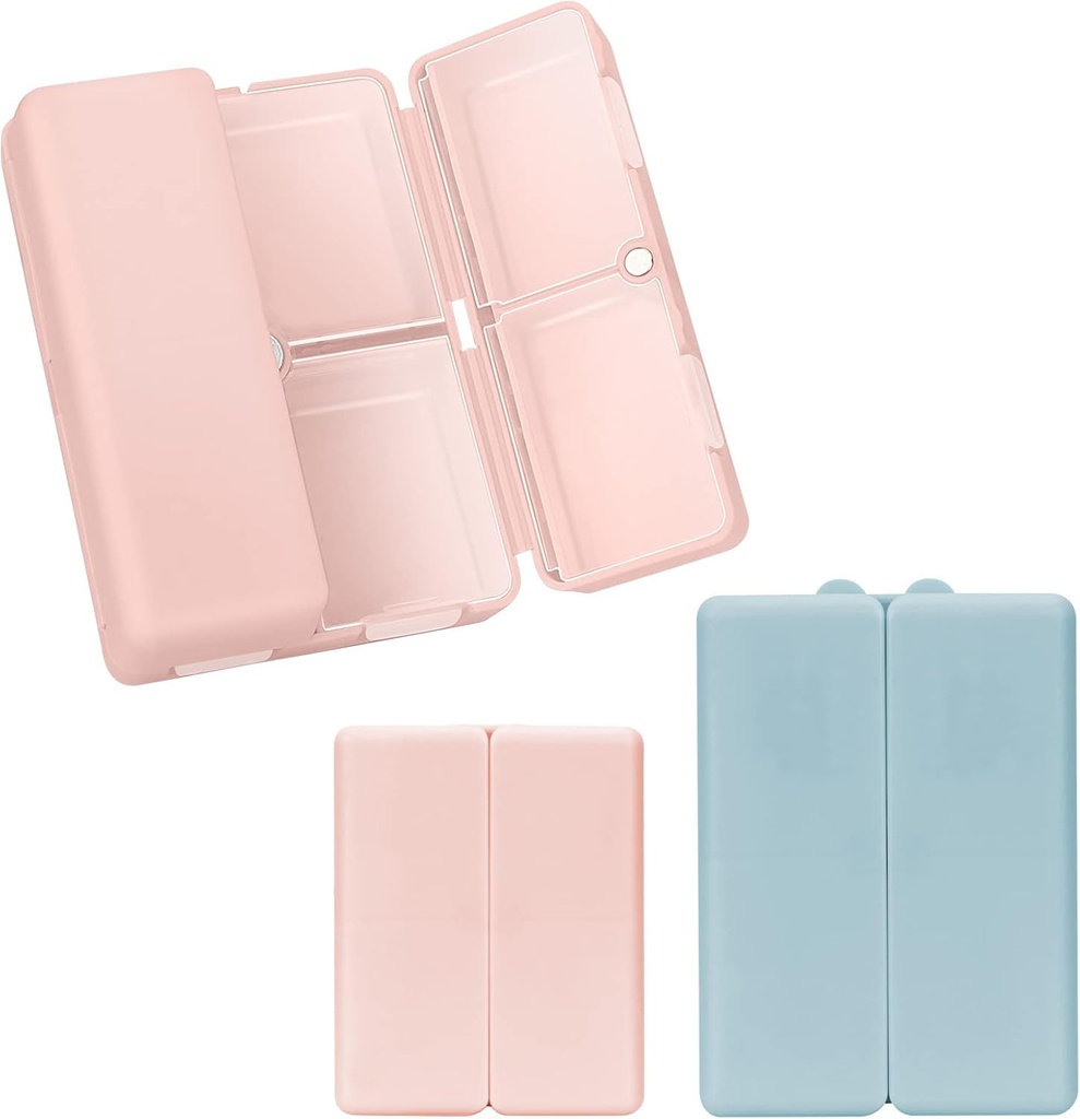 FYY 2 PC-uri Daily Pill Organizator, 7 Compartimente Portable Pilula Case Travel Pill Organizator, [Folding Design] Pilulă cutie pentru Purse Pocket pentru a deține vitamine, Cod Ulei de ficat, Suplimente și medicamente-Pink. Marina