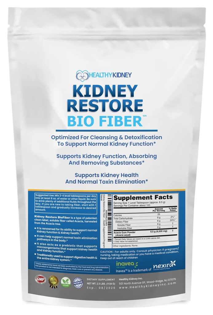 Bio Fibră, Rinichi Cleanse Detox & Reparații - Restaurare Rinichi de sprijin & Rinichi Supliment pentru a elimina deșeuri, Kidney Health Supplement - Adăugați la ceai pentru sănătatea rinichilor - 2.5 LBS