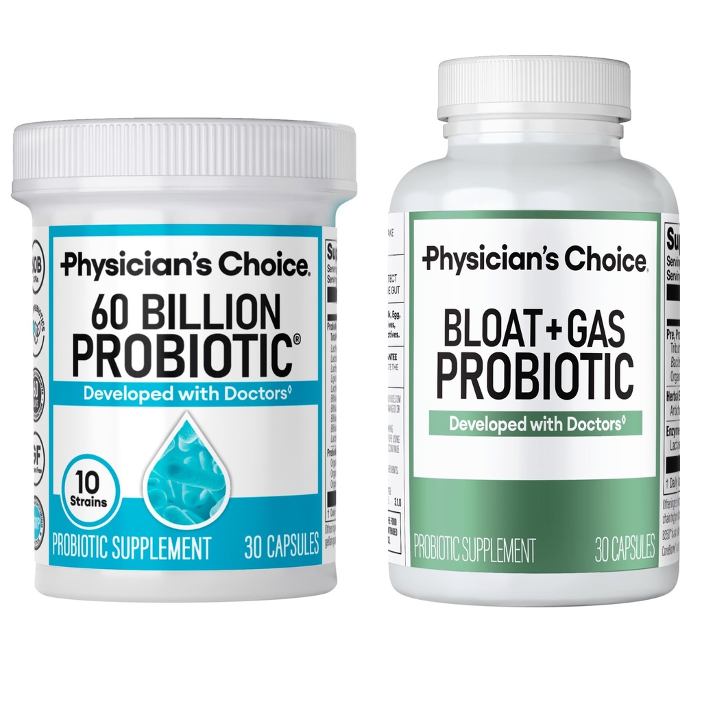 Bloat & gaz Probiotic 30ct + 60 miliarde Probiotic 30ct - Digestive Wellness Bundle