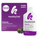 Healthycell Immune Super Boost Daily Liquid Supplement - Supliment de suport imun pentru adulţi cu Echinacea, Elderberry, Vitamina C, Vitamina D, Calciu & Zinc - 30 Gel Packs
