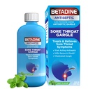 Betadine Antiseptic medicamentate Gargle, Povidonă- Iod 0,5%, Tratează şi uşurează simptomele gâtului Sore, reduce temporar germenii găsiţi în mod normal în gură, aromă de mentă, 8 FL OZ