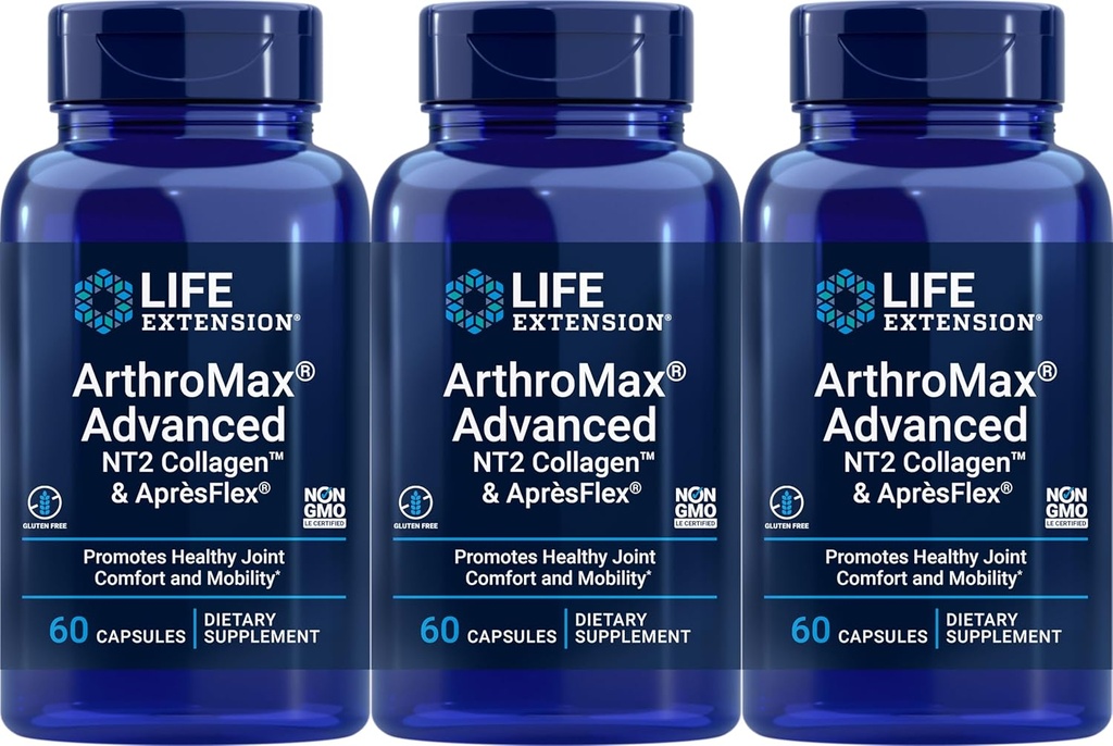 Extensie de viaţă ArtroMax avansat cu NT2 Colagen & ApresFlex, 60 capsule (Pachet de 3)