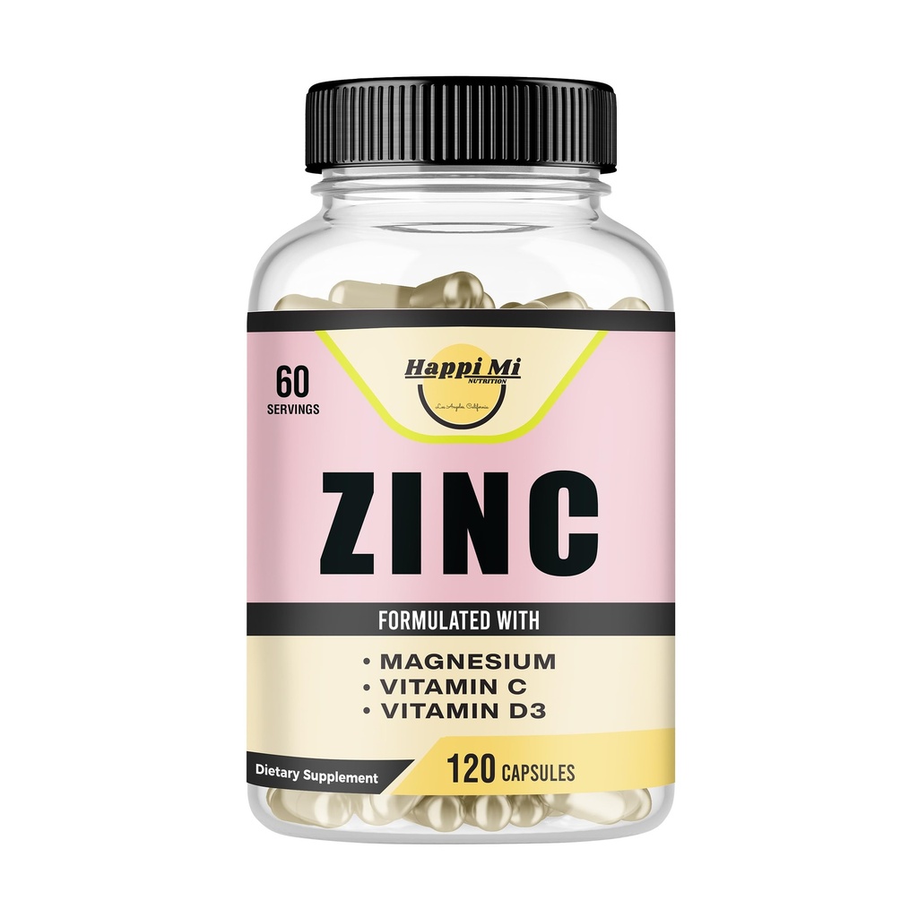 Zinc, zinc 100 mg, magneziu Glicinat 150 mg, vitamina D3 5000 UI, vitamina C 500 mg per servire, suport imun, Booster imun, suport antioxidant