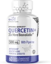 Fusions Nutri Liposomal Quercetin Phytozom cu Piperine - Patentat 20x Mai Biodisponibil decât Querbetin Suplimente - Sprijină Imun/Cvascular Health - 60 Querbetin 500 mg Capsule