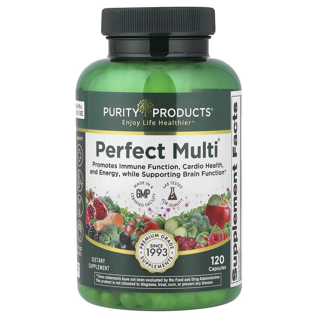 Produse de puritate Multi-Multivitamine perfecte ambalate cu vitamine, minerale si fitonutrienti - 60 Nutrienti de rupere - Suport pentru imunitate sanatoasa, Niveluri de energie normale - 120 Capsule (1)