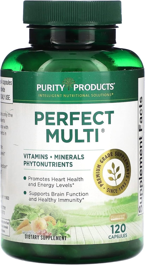 Produse de puritate Multi-Multivitamine perfecte ambalate cu vitamine, minerale si fitonutrienti - 60 Nutrienti de rupere - Suport pentru imunitate sanatoasa, Niveluri de energie normale - 120 Capsule (1)